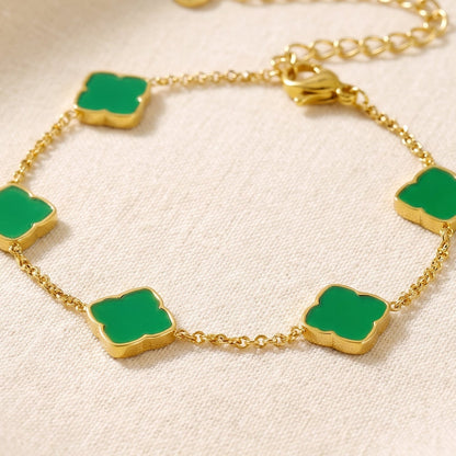 Zahra Rosette Bracelet - Jade Green