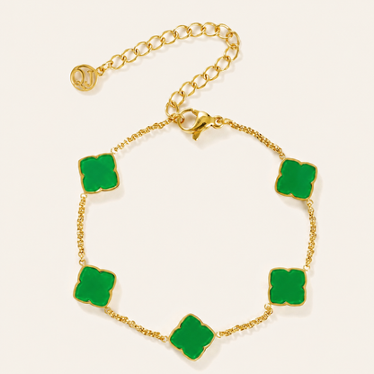 Zahra Rosette Bracelet - Jade Green