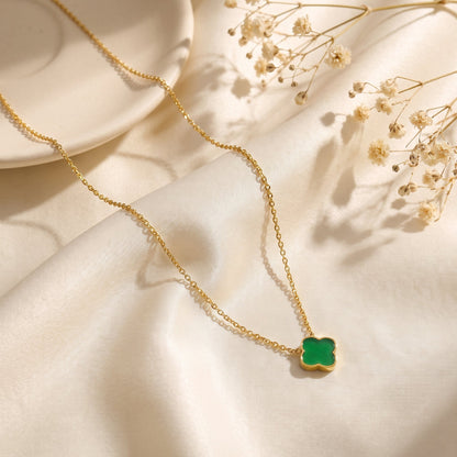 Zahra Rosette Necklace - Jade Green