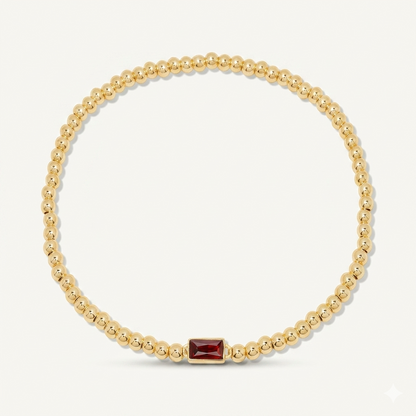 Gold Bead Gem Bracelet