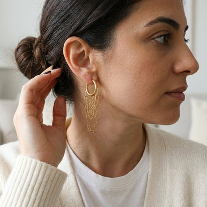 Layered Fringe Hoops