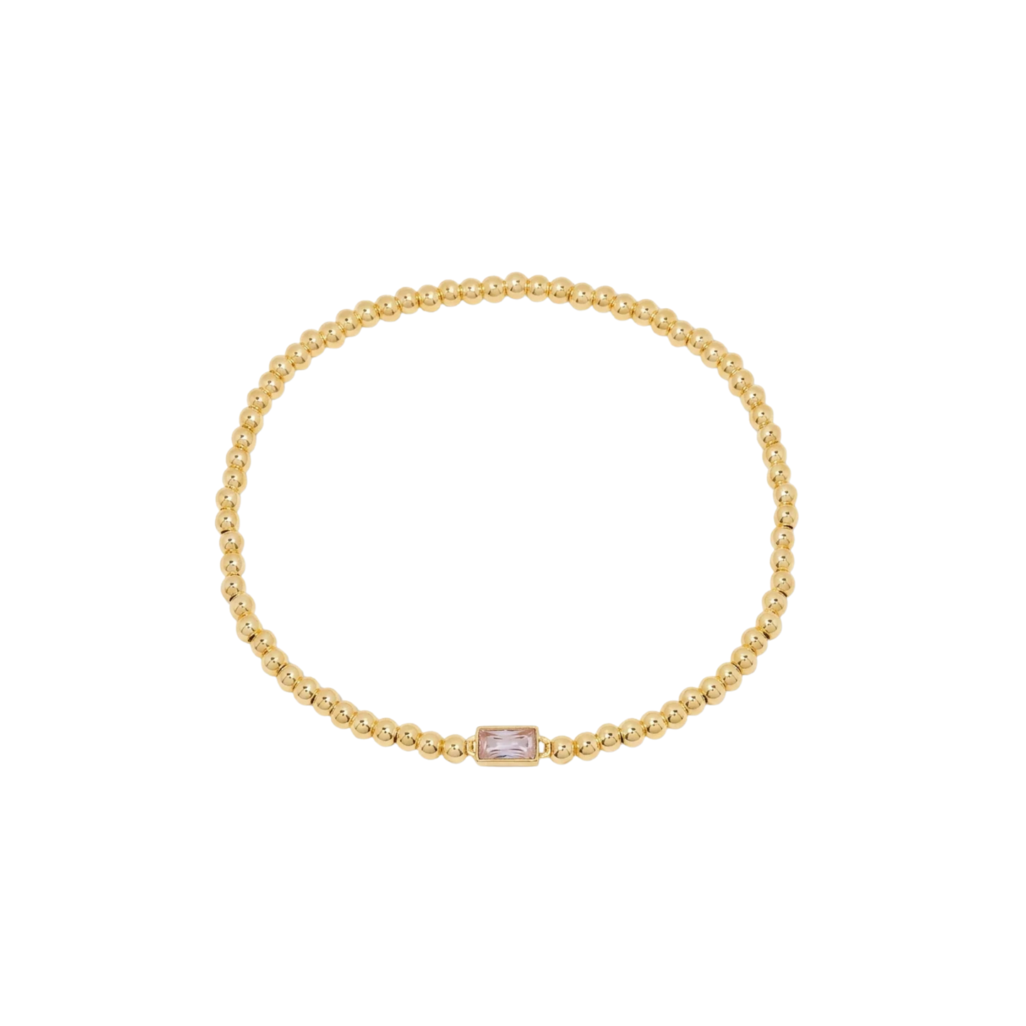 Gold Bead Gem Bracelet