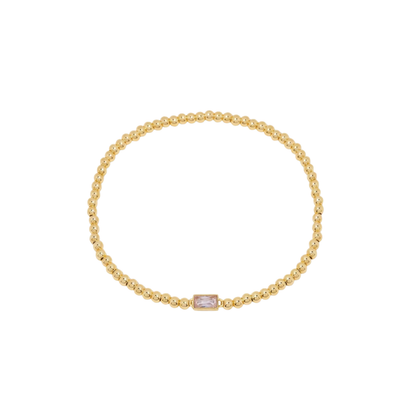 Gold Bead Gem Bracelet