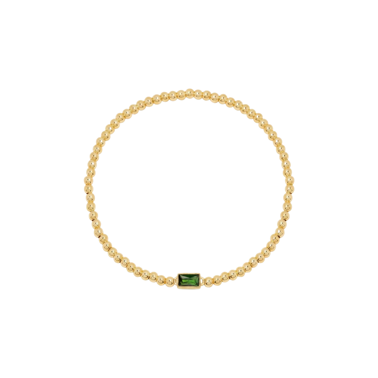 Gold Bead Gem Bracelet