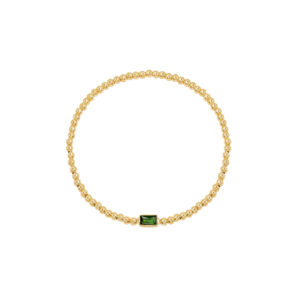 Gold Bead Gem Bracelet