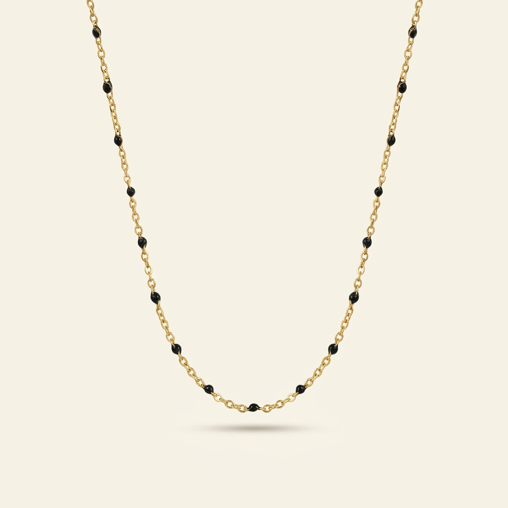 Layl Black Bead Necklace