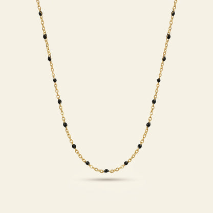 Layl Black Bead Necklace