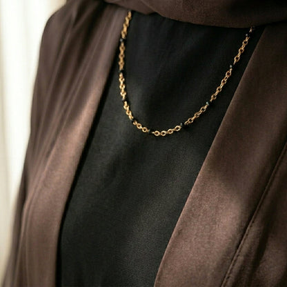 Layl Black Bead Necklace