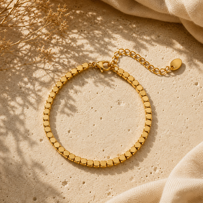 Lexi 18K Gold Cube Bracelet