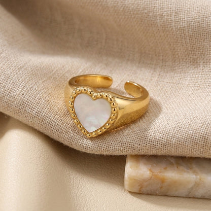Amara White Heart Ring