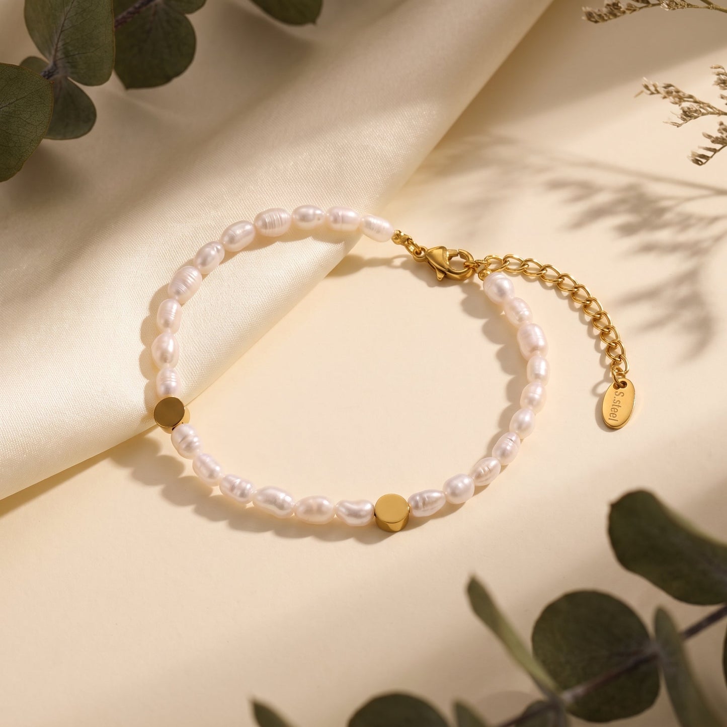 Moonstone & Pearl Bead Bracelet