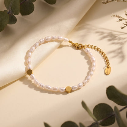 Moonstone & Pearl Bead Bracelet