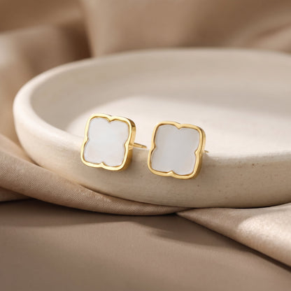 Zahra Rosette Studs - Ivory