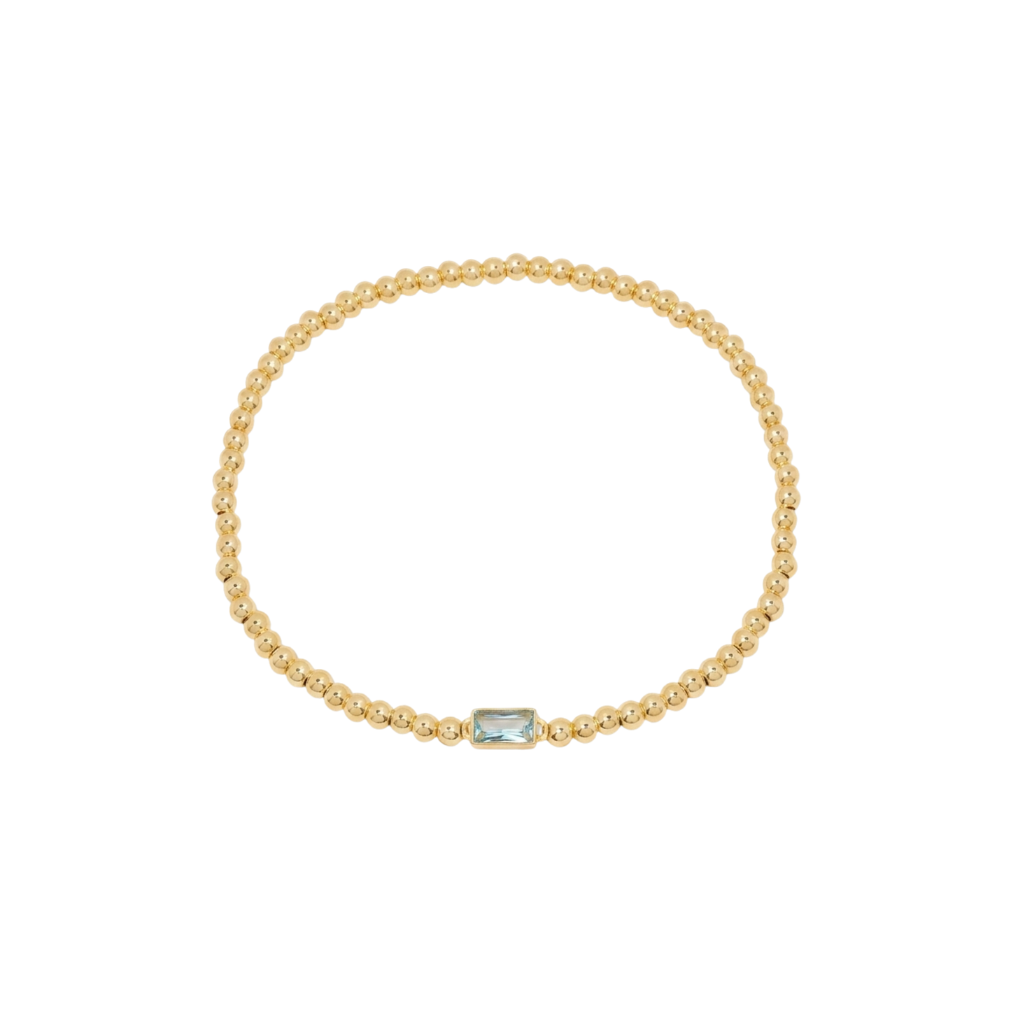 Gold Bead Gem Bracelet
