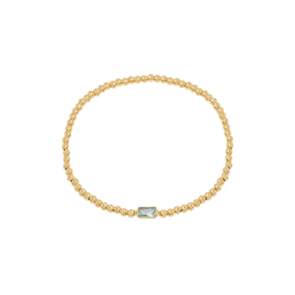 Gold Bead Gem Bracelet