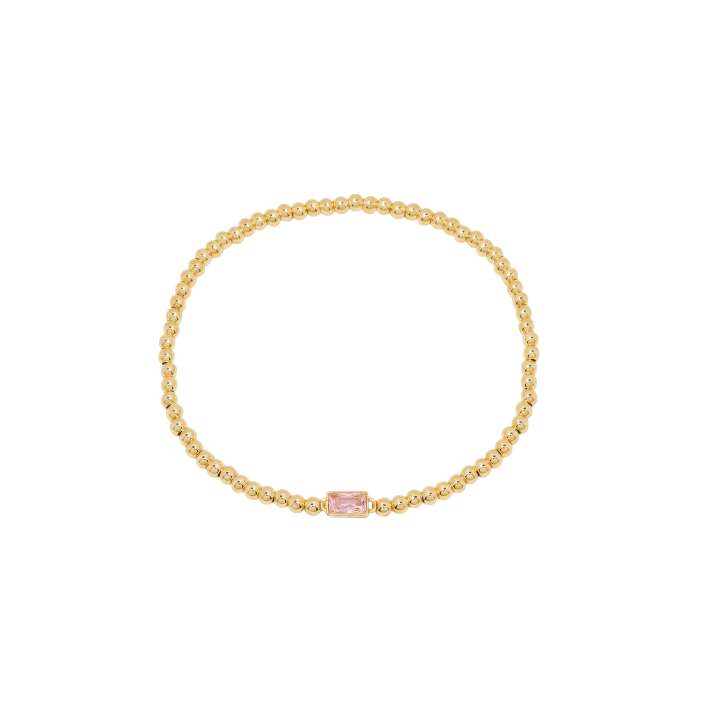 Gold Bead Gem Bracelet