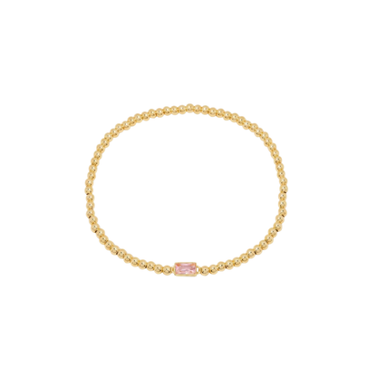 Gold Bead Gem Bracelet