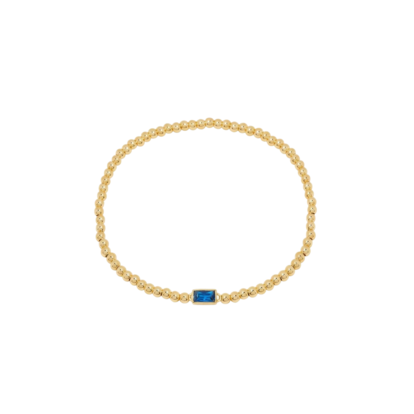 Gold Bead Gem Bracelet
