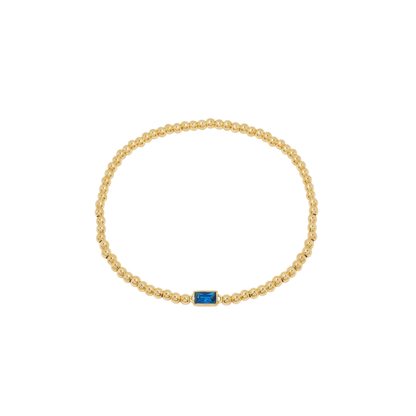 Gold Bead Gem Bracelet