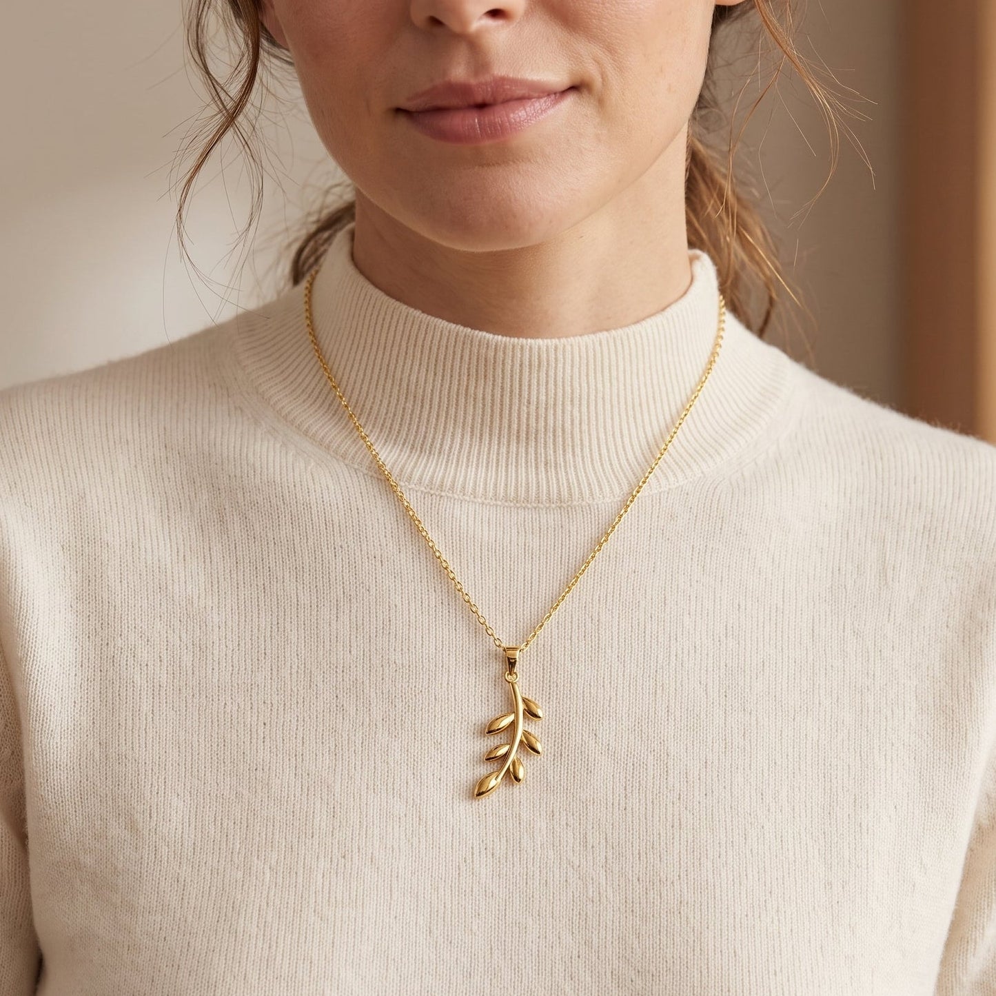 Qamar Palestine Olive Branch Necklace