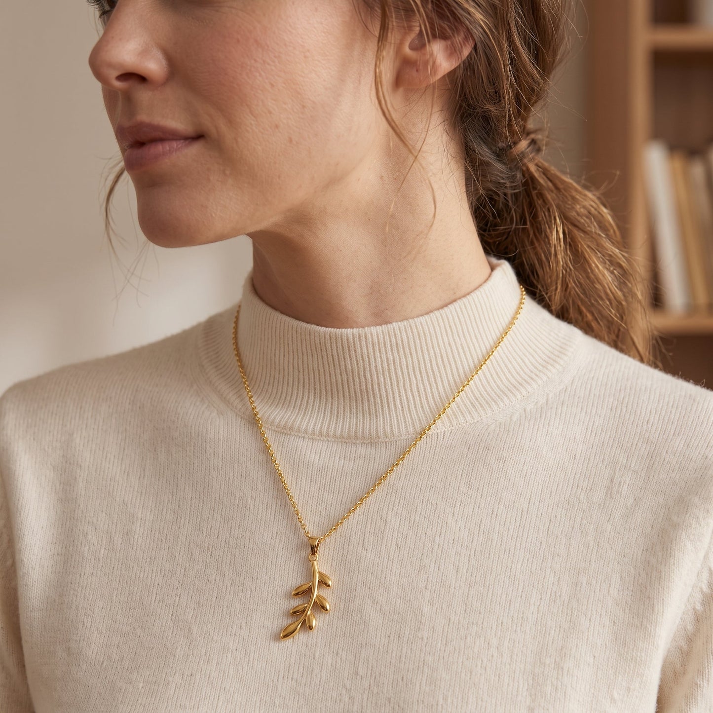 Qamar Palestine Olive Branch Necklace