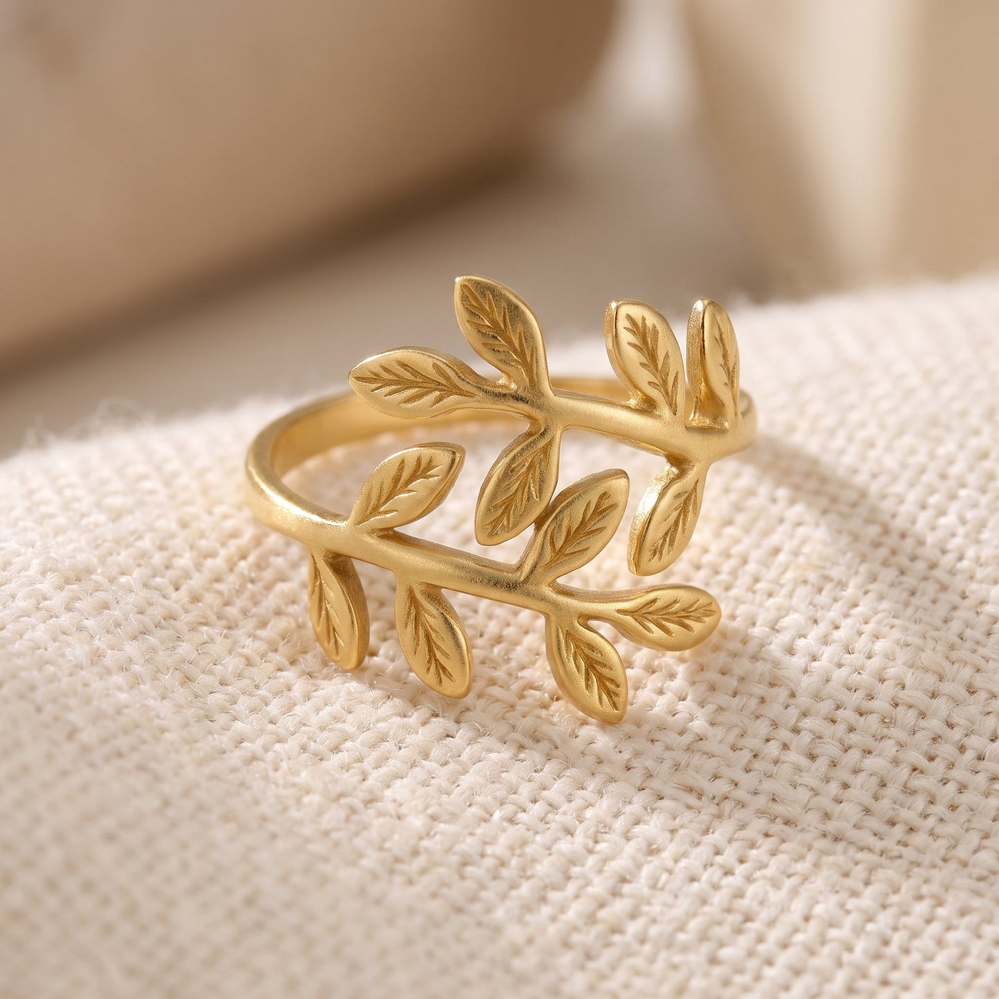 Qamar Palestine Olive Leaf Ring