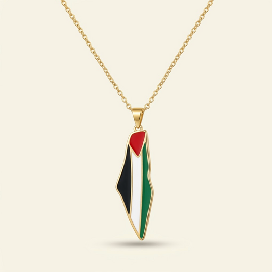 Nuraya Palestine Pride Map Necklace