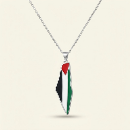 Qamar Palestine Pride Map Necklace