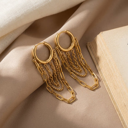 Layered Fringe Hoops