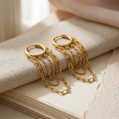 Layered Fringe Hoops