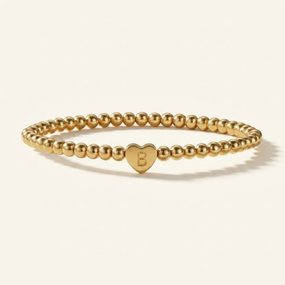 Gold Bead Initial Bracelet