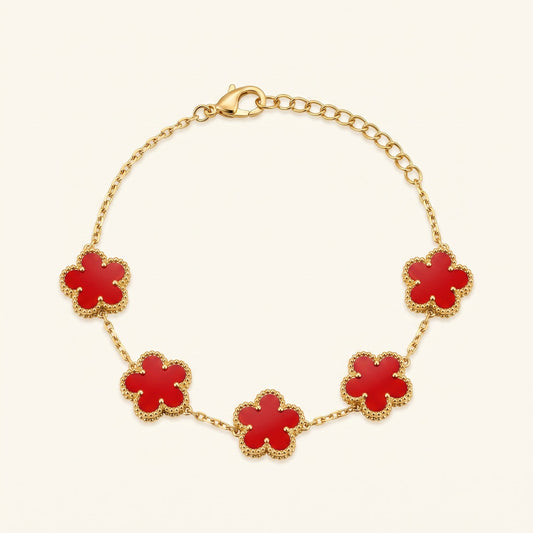 Red & Gold Bloom Bracelet