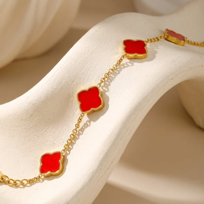 Zahra Rosette Bracelet - Red