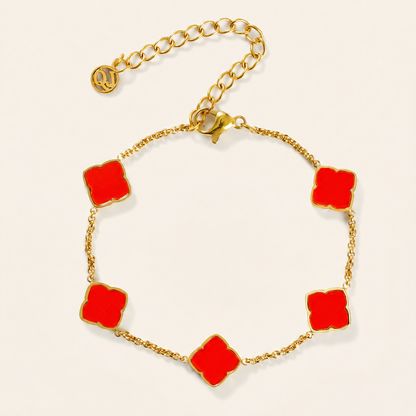 Zahra Rosette Bracelet - Red