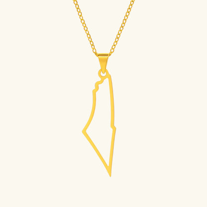 Qamar Palestine Map Necklace