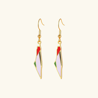 Nuraya Palestine Map Earrings