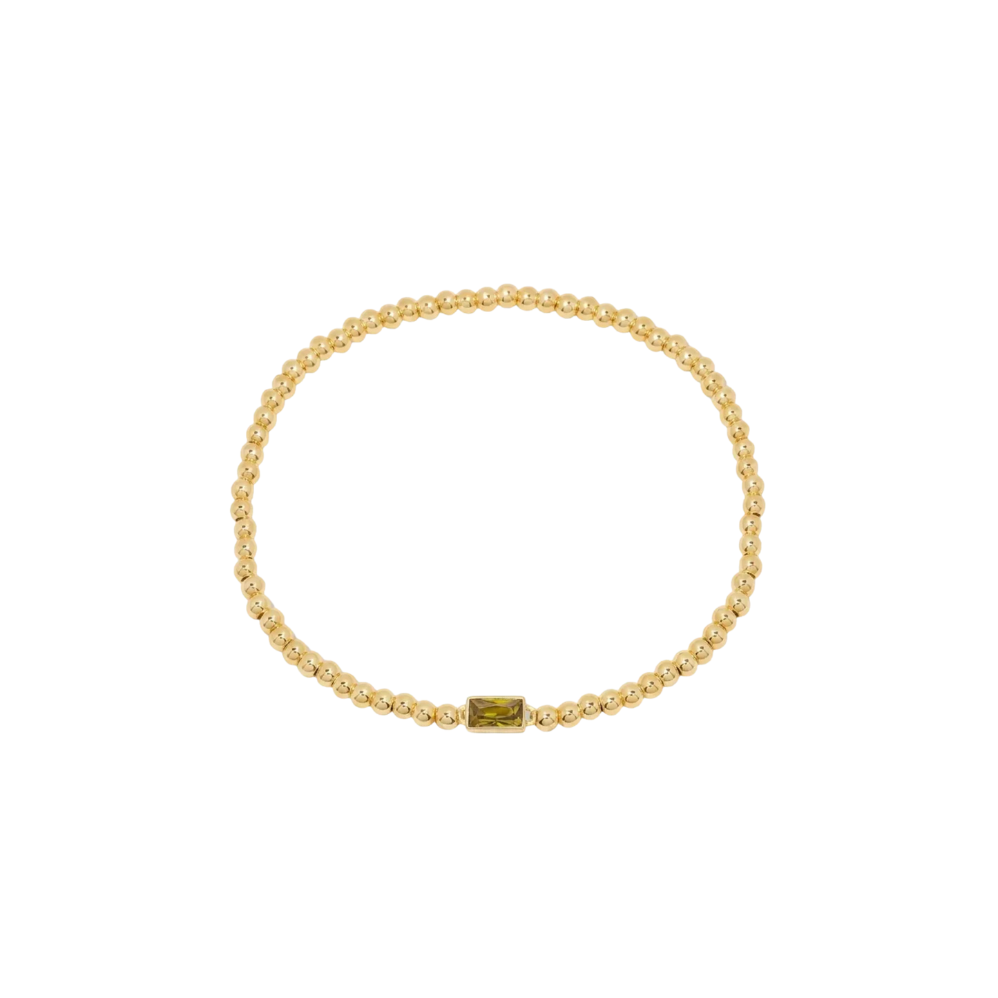 Gold Bead Gem Bracelet