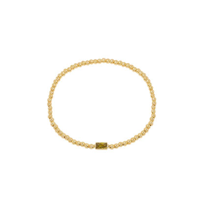 Gold Bead Gem Bracelet