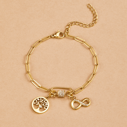Crystal Paperclip Charm Bracelet