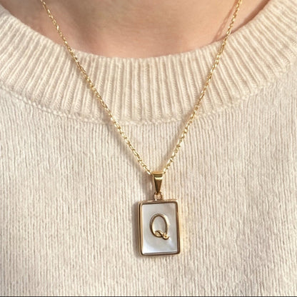 Mother of Pearl Initial Necklace